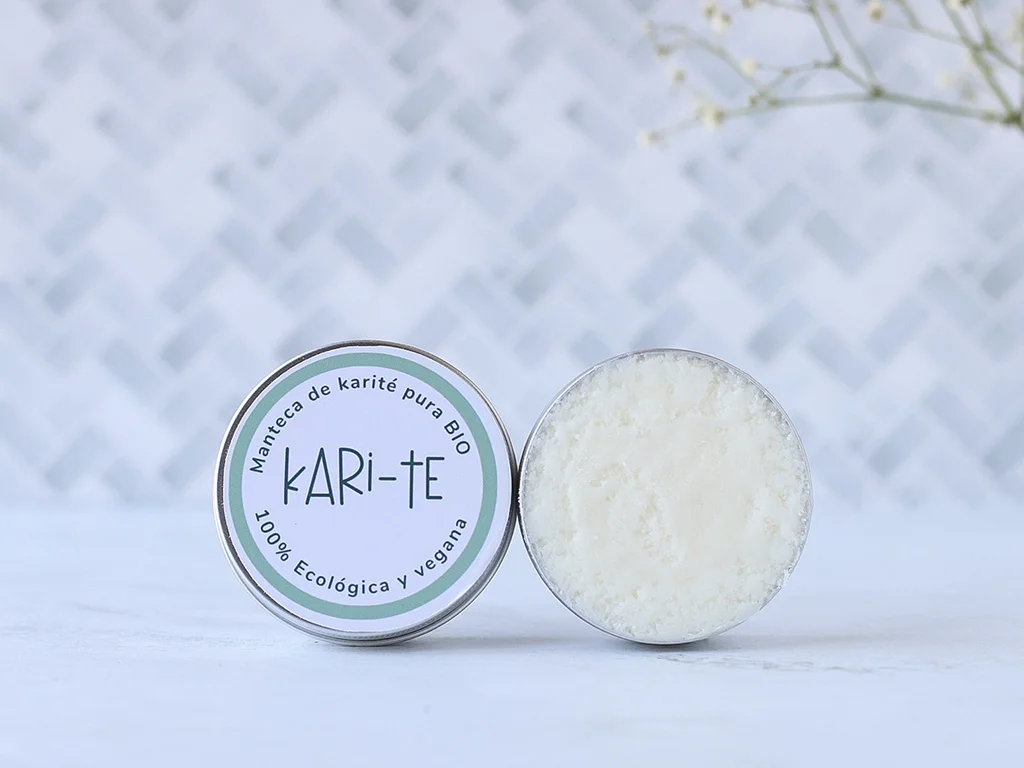 lata de manteca de karite abierta